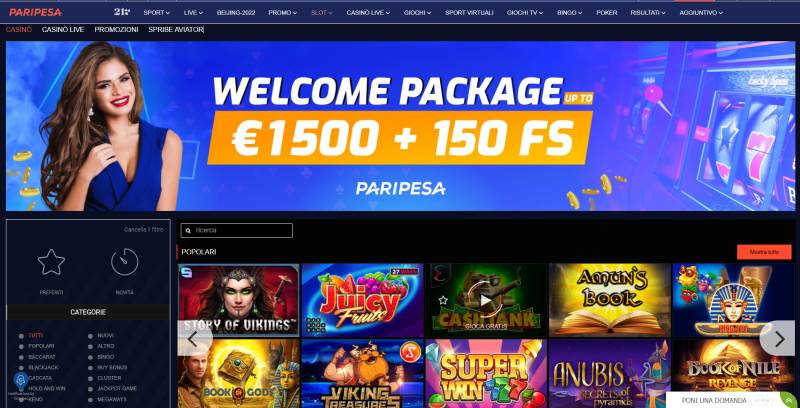 Paripesa casino online - slot jackpot giochi da tavolo 2026