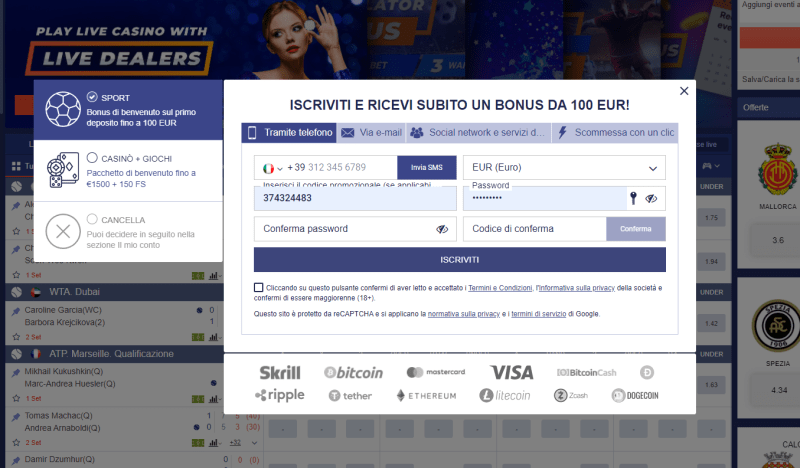 Paripesa registrazione e iscrizione al bookmaker e casino 2026